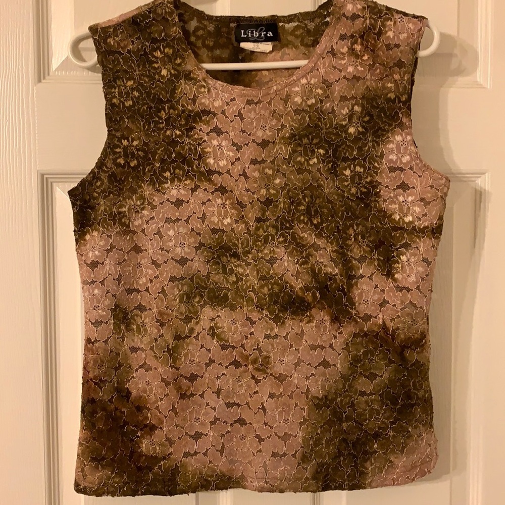 Libra brown lace tank